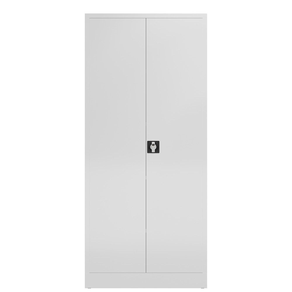 Mehrzweckschrank, Stahlschrank, 2 Abteile, 5 Fächer, 1.800 x 800 x 380 mm (HxBxT), Kleiderstange, Stahl, Korpus: lichtgrau, Front: anthrazitgrau