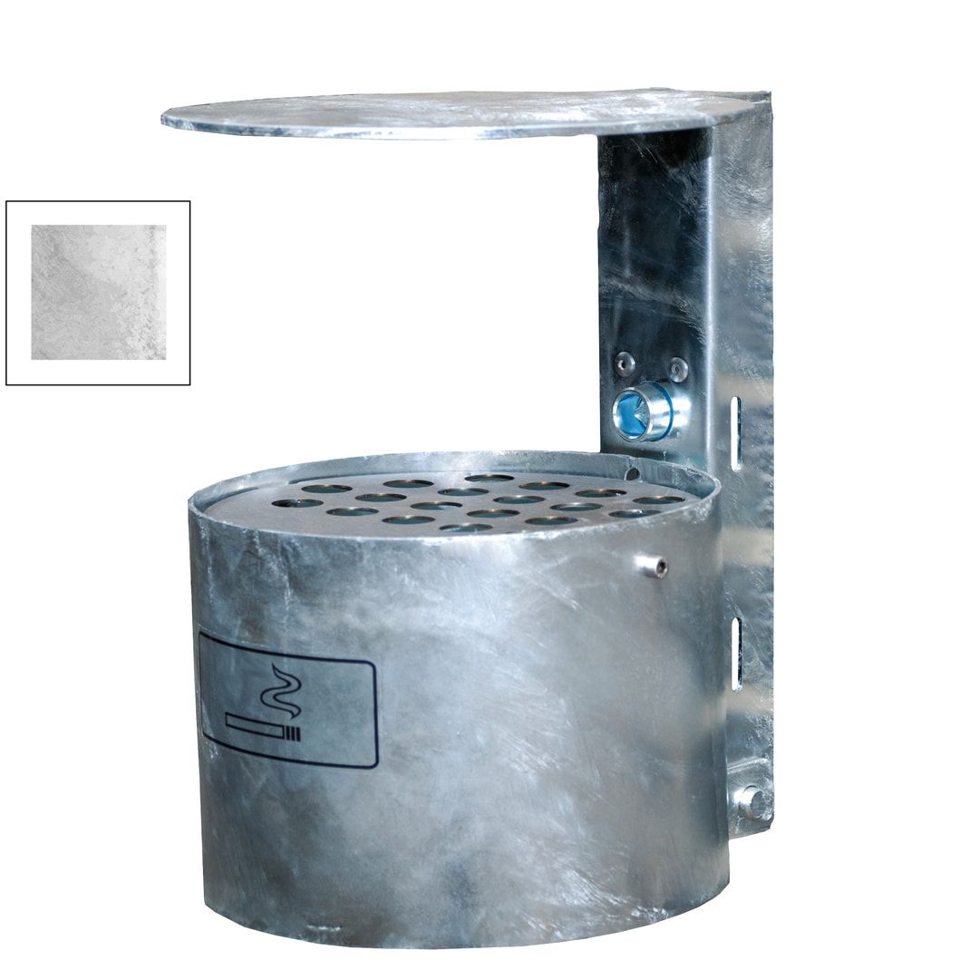 Rundascher - 4 l - mit Haube - Wand- o. Pfostenmontage - Aschenbecher - anthrazitgrau