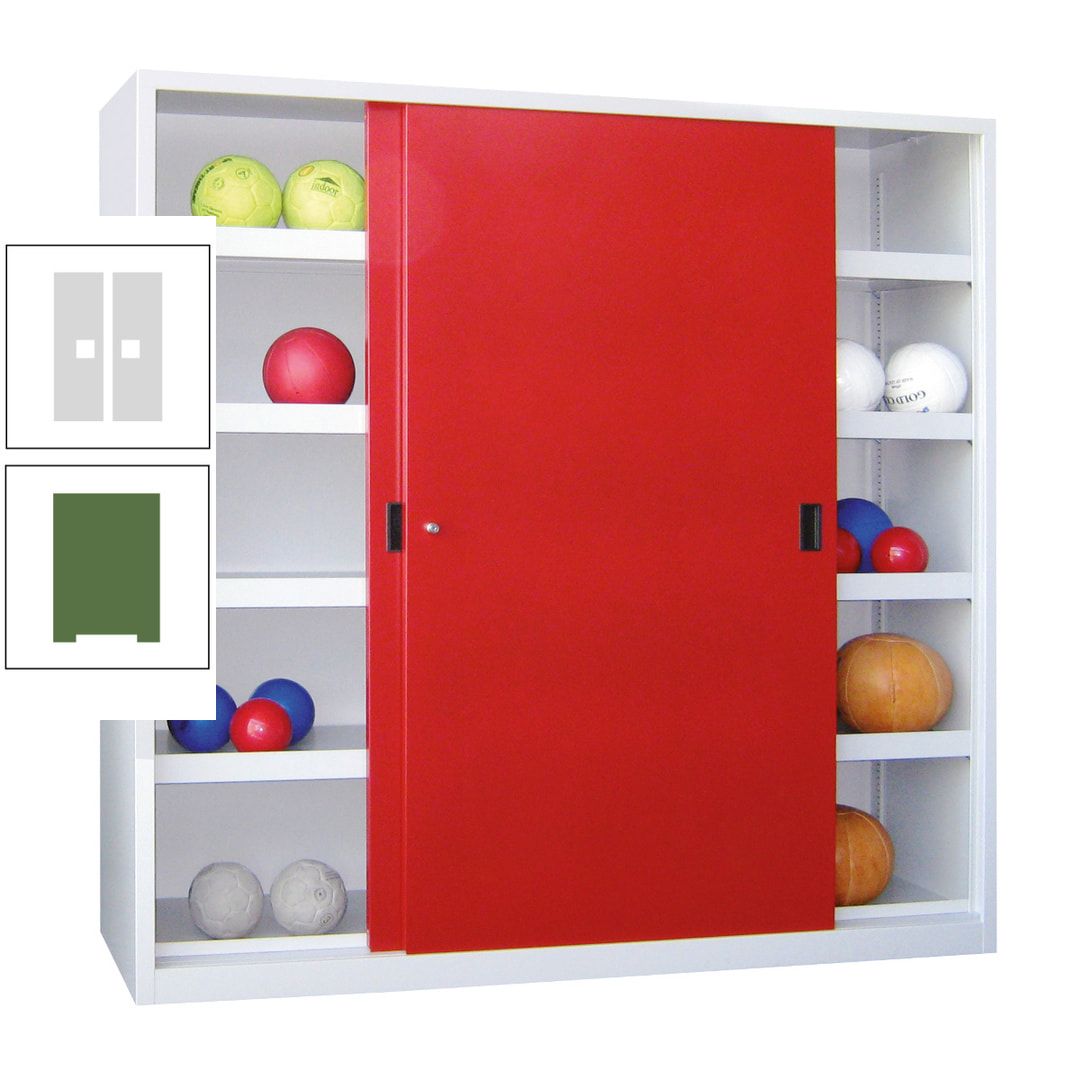 Ballschrank - Schiebetüren - Trennwand - 8 Böden - 1.950x1.500x600 mm (HxBxT) - anthrazitgrau