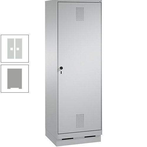 Doppel-Spind, Garderobenschrank, 1 Tür für 2 Abteile a 300 mm, Korpus anthrazitgrau, Türen anthrazitgrau, 1.800 x 600 x 500 mm (HxBxT)