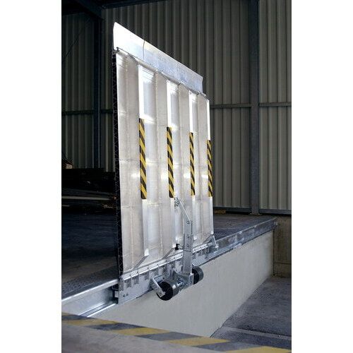 Federmechanische Überfahrbrücke, Laderampe, Traglast 4.500 kg, 1.500 x 1.315 mm (BxT), Stationär, klappbar, Aluminiumlegierung