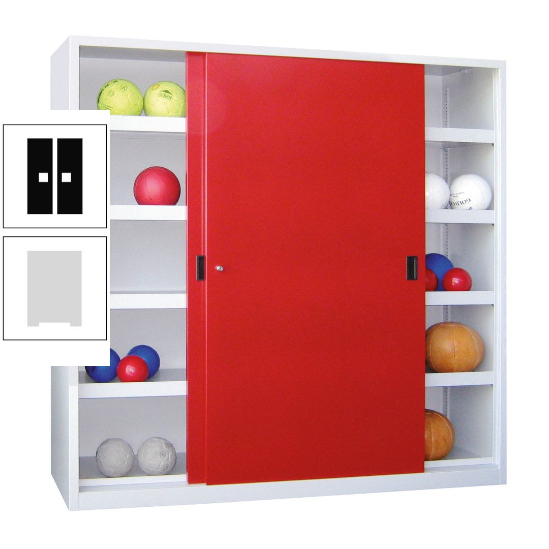 Ballschrank - Schiebetüren - Trennwand - 8 Böden - 1.950x1.500x600 mm (HxBxT) - anthrazitgrau