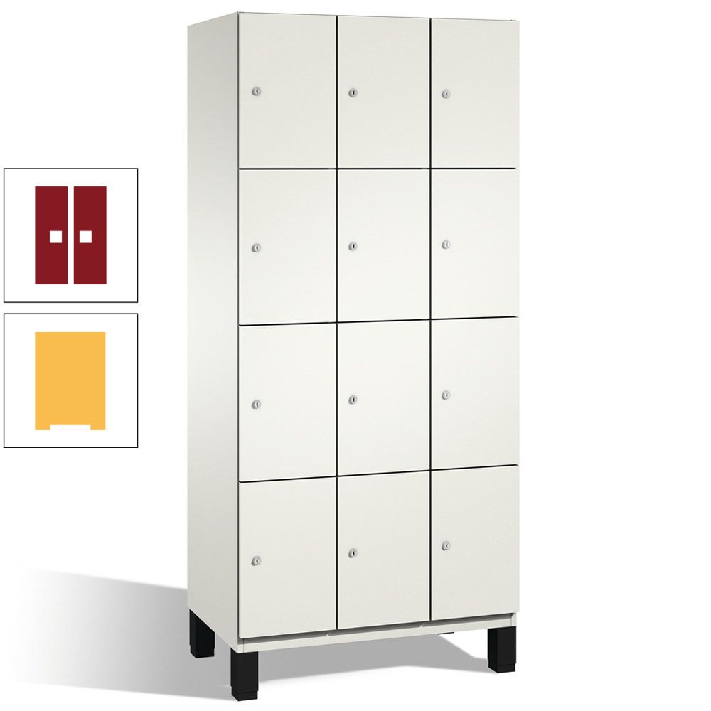 Fächerschrank, Stahlschrank, 12 Fächer, Türöffnungsbegrenzer, mit Füßen, Korpus lichtgrau, Tür anthrazitgrau, 1.980 x 900 x 525 mm (HxBxT)