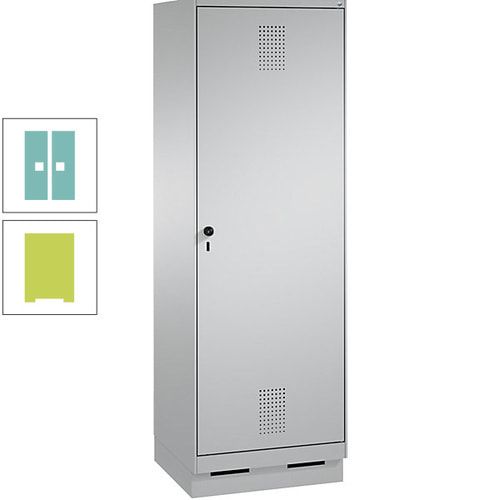 Doppel-Spind, Garderobenschrank, 1 Tür für 2 Abteile a 300 mm, Korpus anthrazitgrau, Türen anthrazitgrau, 1.800 x 600 x 500 mm (HxBxT)