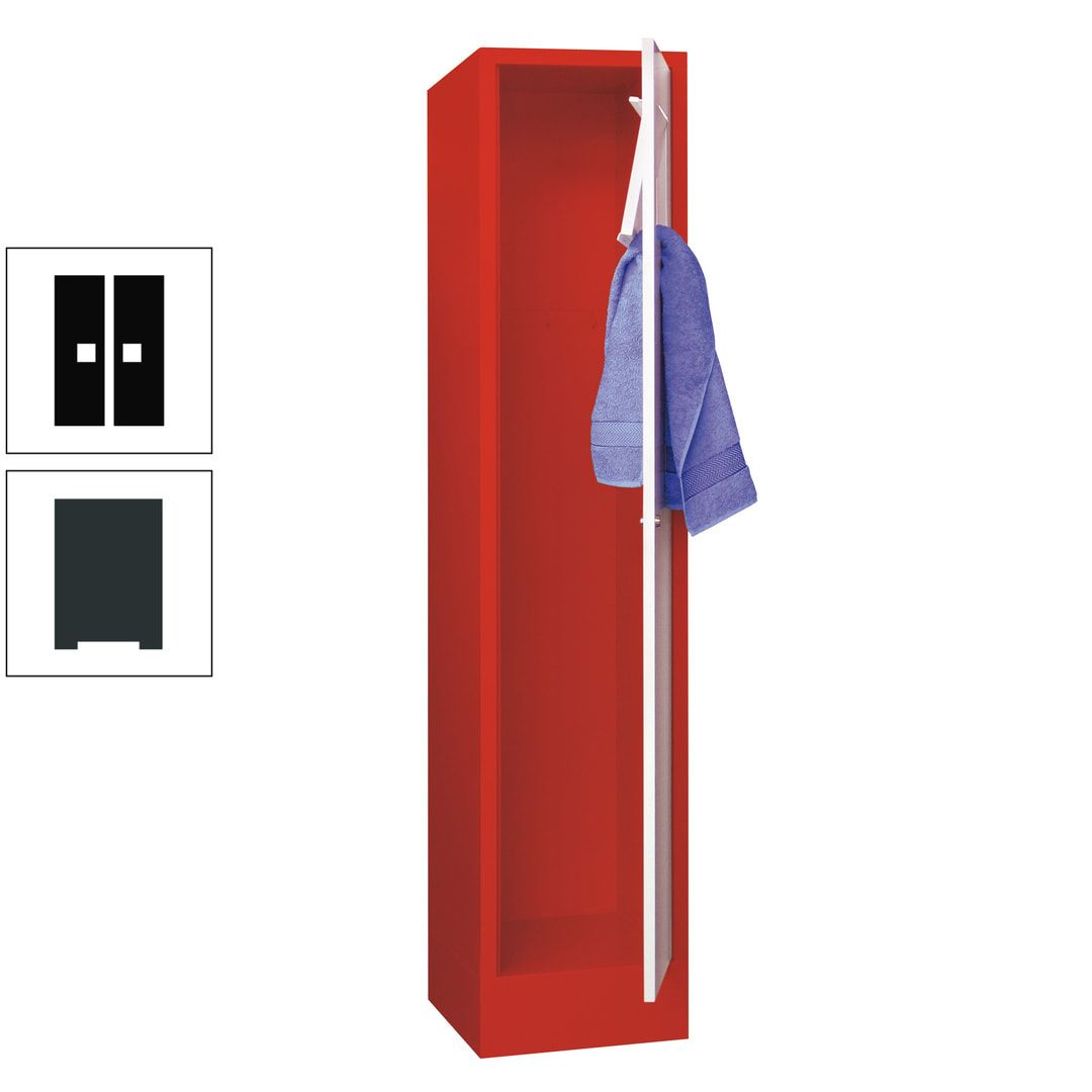 Wäschesammelschrank - 1.850 x 400 x 500 mm (HxBxT) - Sockel - Drehriegel - anthrazitgrau
