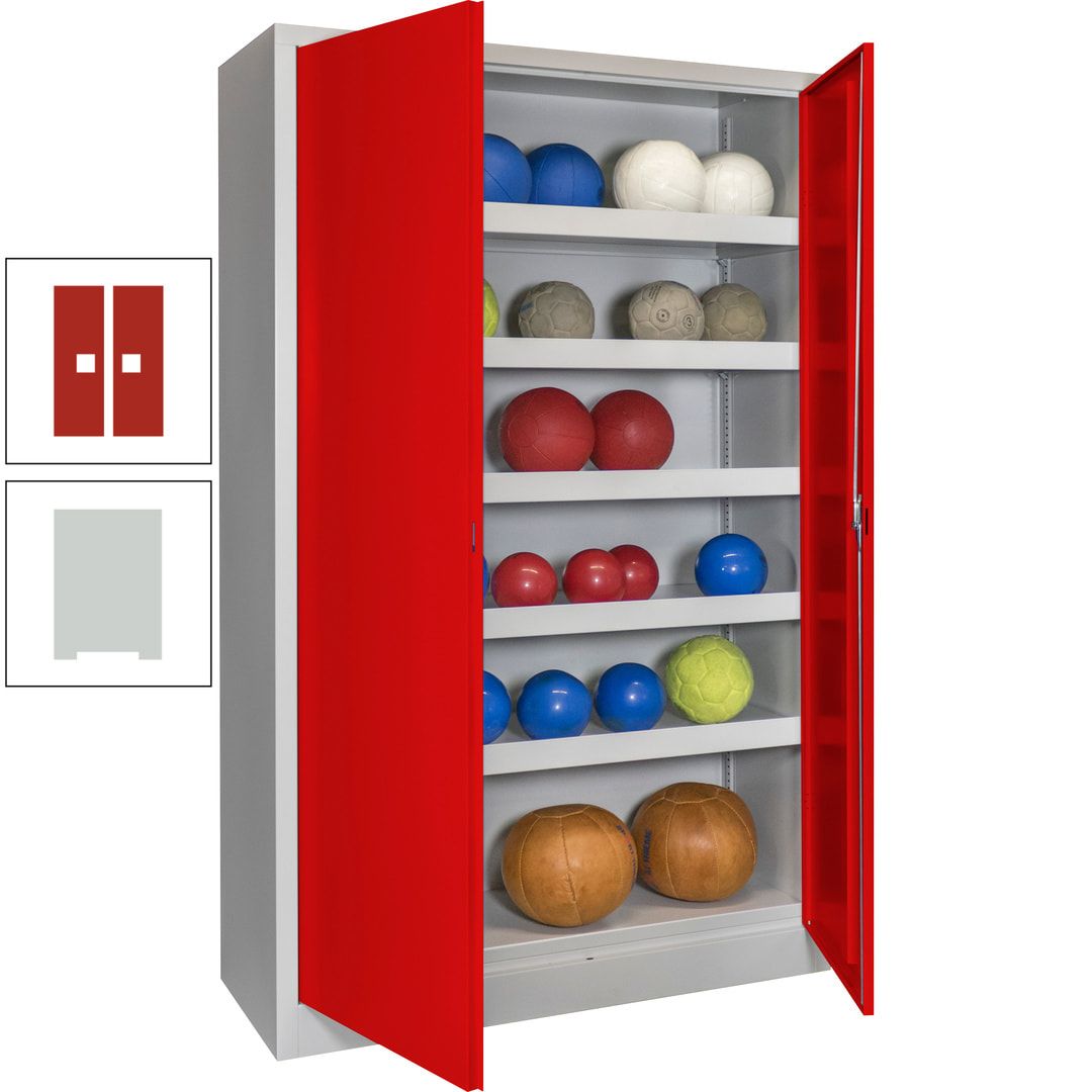 Ballschrank - Vollblechtüren - 5 Böden - 1.950x1.200x500 mm (HxBxT) - anthrazitgrau