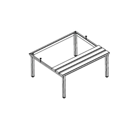 Untergestell mit Sitzbank für Garderobenschrank, 390 x 890 x 745 mm (HxBxT), Gestellfarbe anthrazitgrau, Sitzleisten Holz