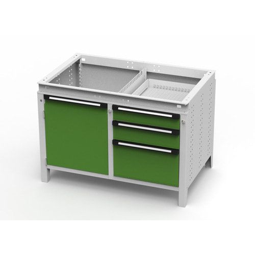 OTTOKIND Werkbank - bündige Arbeitsplatte - 850 x 1.150 x 750 mm (HxBxT) - 3 Schubladen - Schrank - lichtgrau