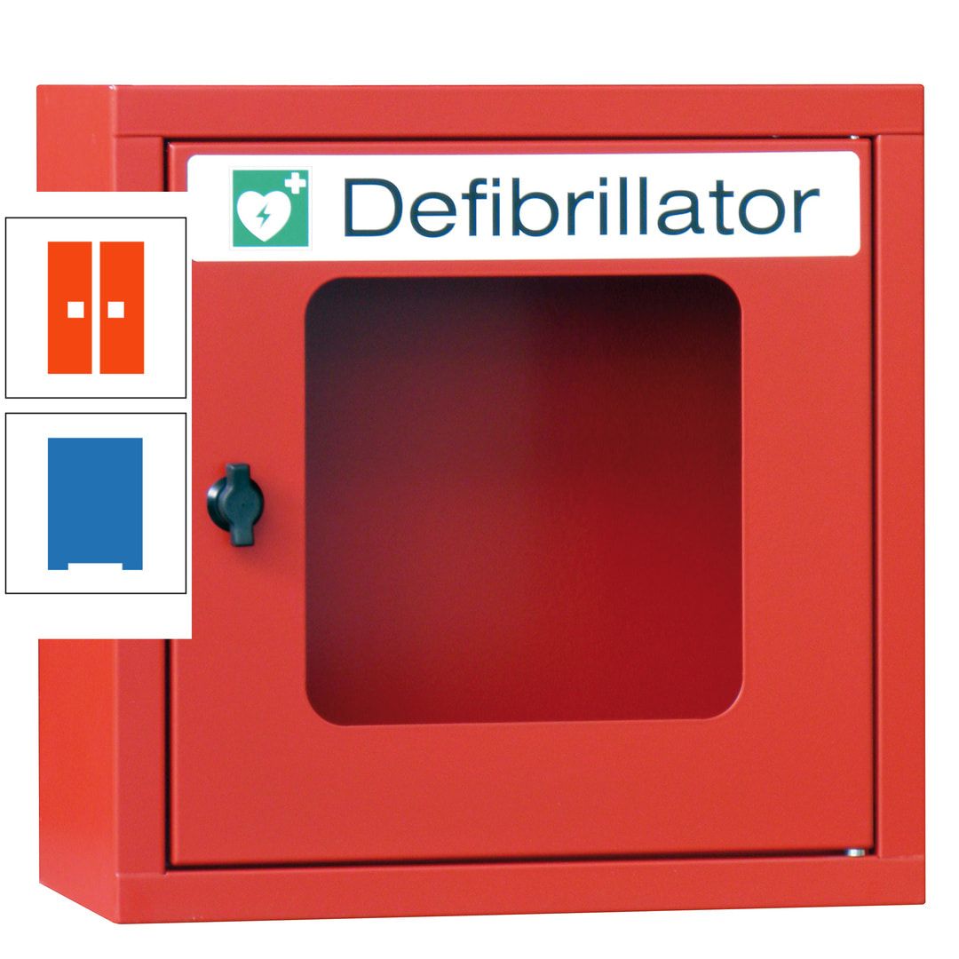 Defibrillatorenschrank - 400 x 400 x 200 mm (HxBxT) - Sichtfenster - anthrazitgrau