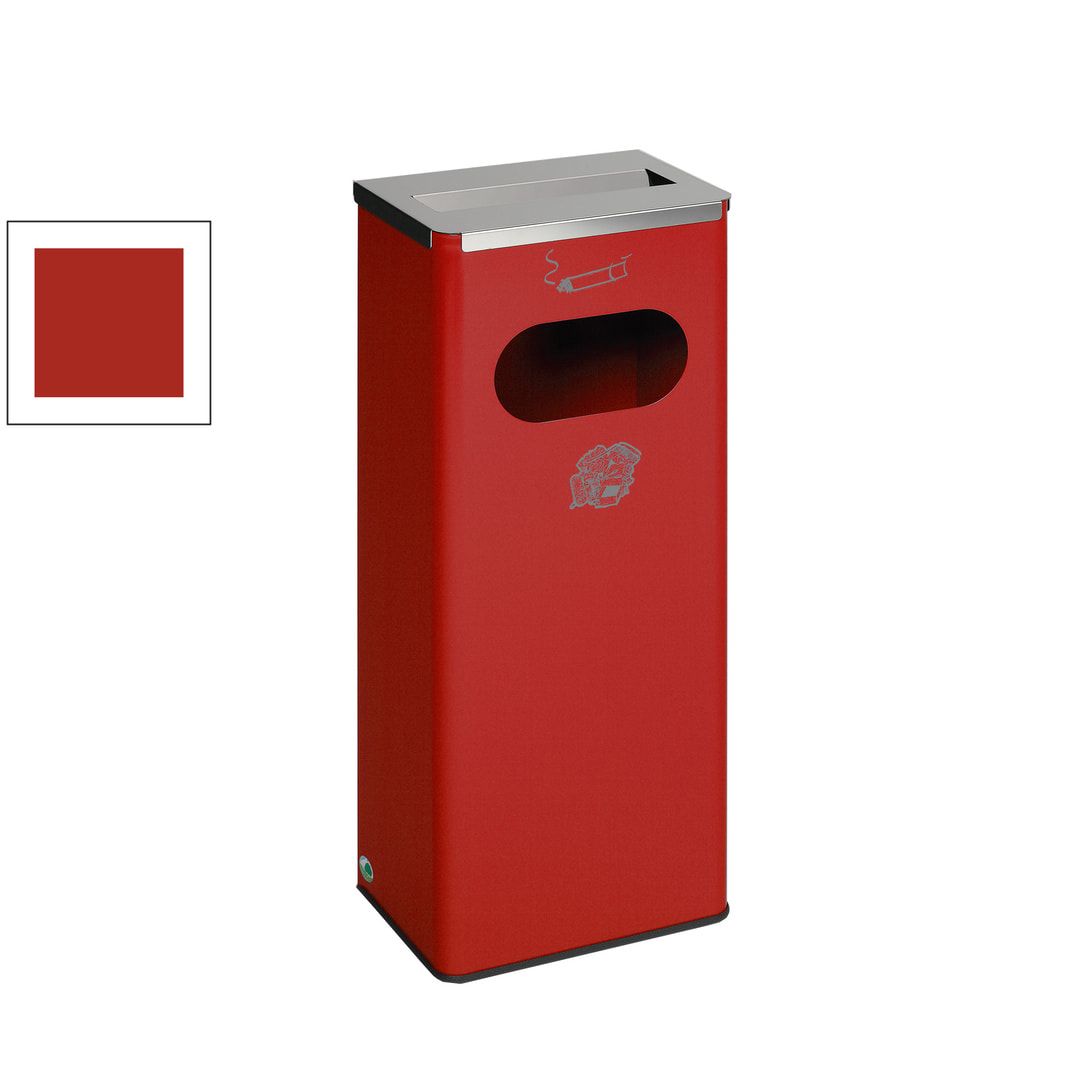 Ascher-Abfallsammler - Volumen 32 l - 760 x 310 x 220 mm (HxBxT) - Antik-silber, Struktur