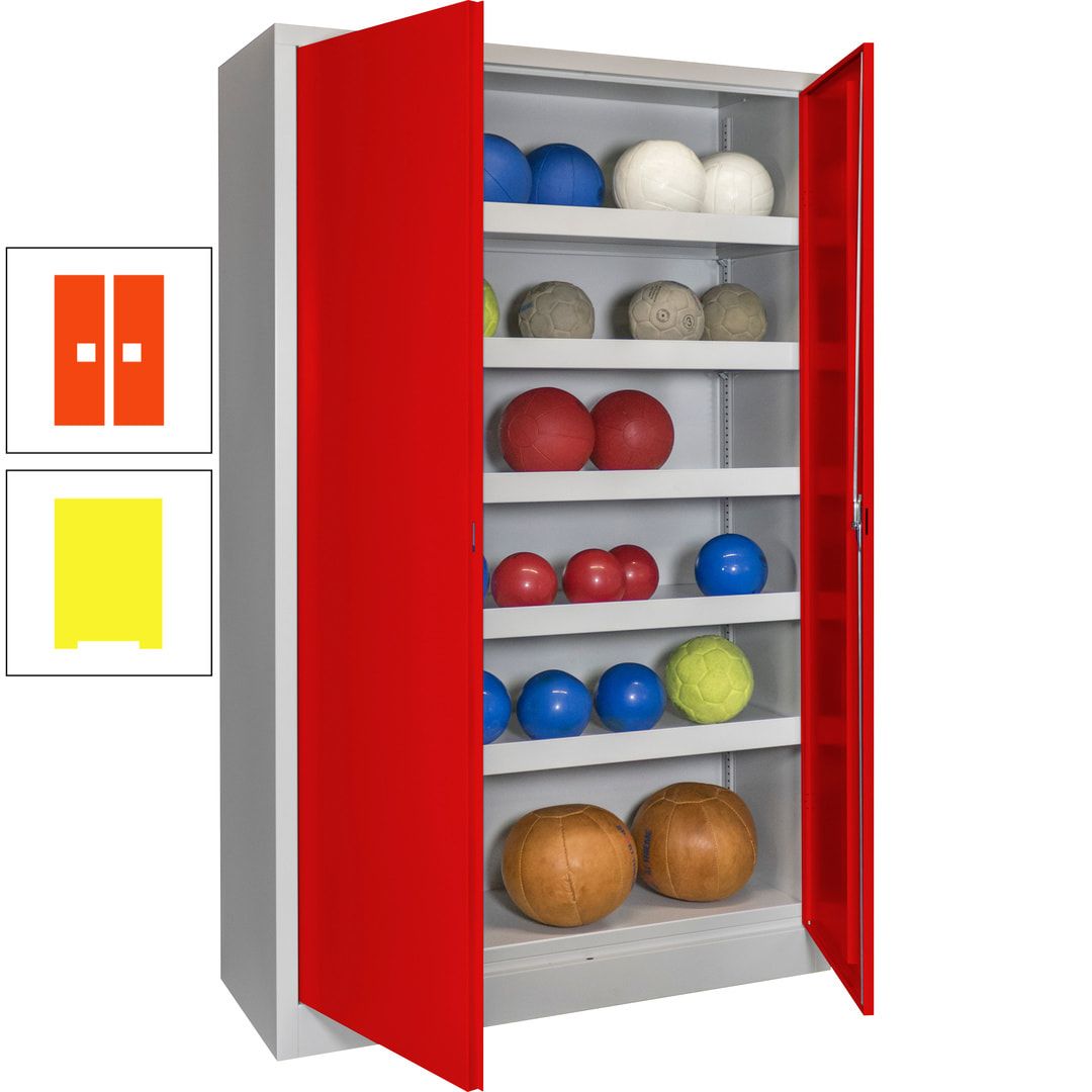 Ballschrank - Vollblechtüren - 5 Böden - 1.950x1.200x500 mm (HxBxT) - anthrazitgrau