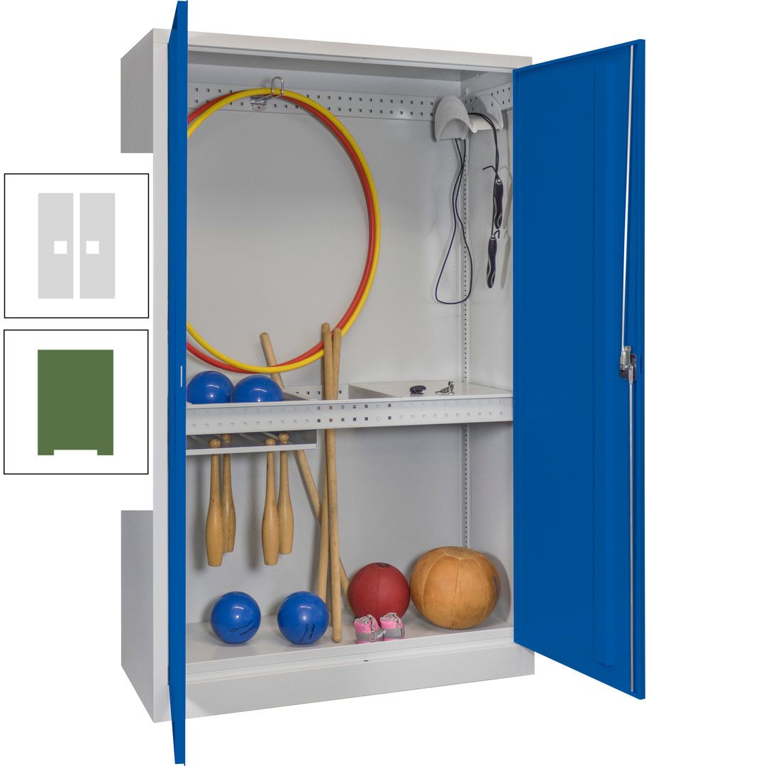 Sportschrank - Vollblechtüren - Variante 3 - 1.950x1.200x500 mm (HxBxT) - anthrazitgrau