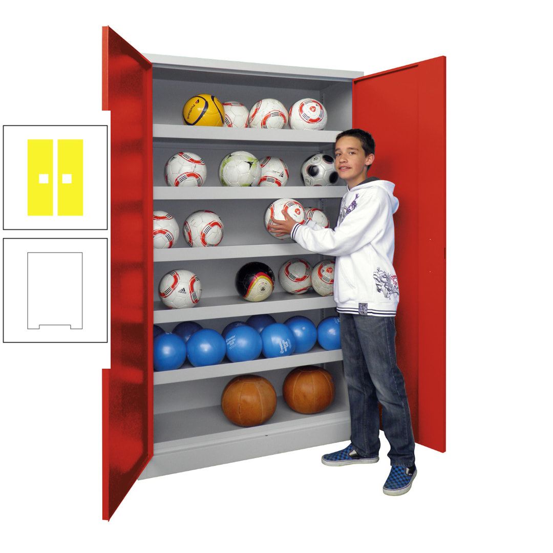 Ballschrank - Vollblechtüren - 5 Böden - 1.950x1.500x500 mm (HxBxT) - anthrazitgrau