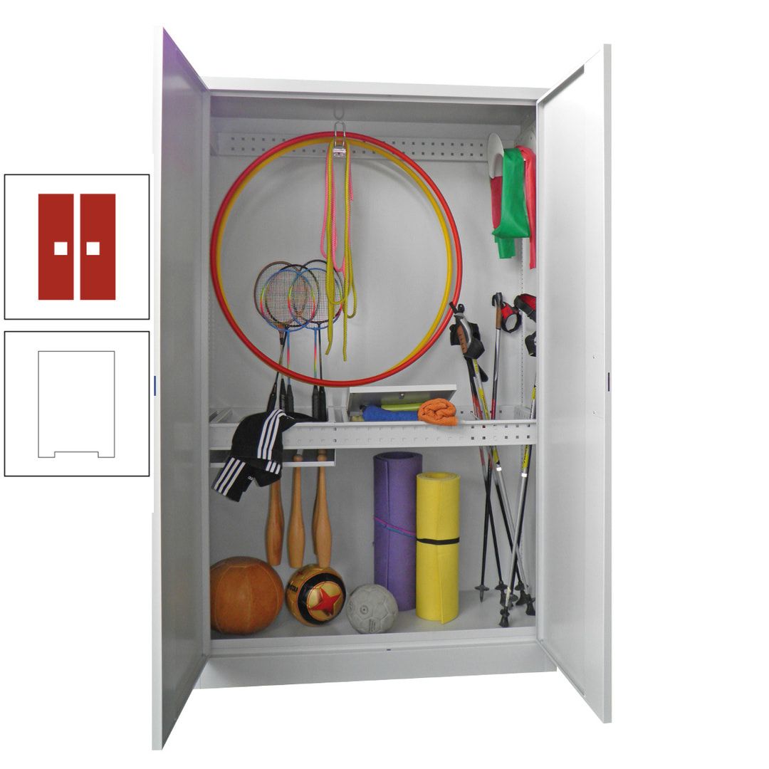Sportschrank - Vollblechtüren - Variante 1 - 1.950x1.200x500 mm (HxBxT) - anthrazitgrau