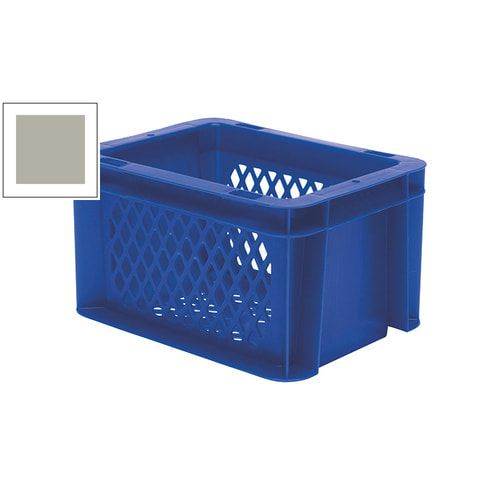 Eurobox - Eurokasten - Volumen 2 l - Boden und Wände durchbrochen - 120 x 100 x 200 mm (HxBxT) - VE 16 Stk. - blau