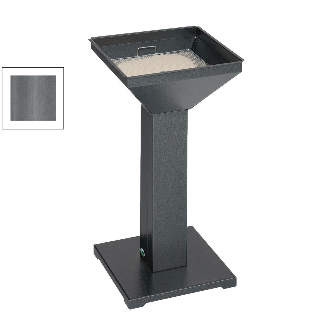 Standaschenbecher, Standascher, Antik-silber, 730 x 325 x 325 mm (HxBxT), Ascher, Turmaschenbecher, Stehascher, mit Sand befüllbar