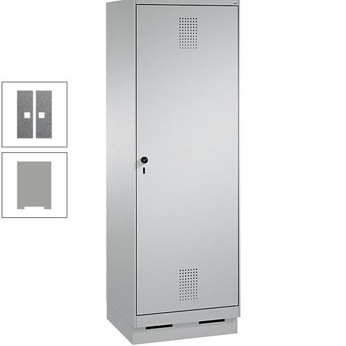 Doppel-Spind, Garderobenschrank, 1 Tür für 2 Abteile a 300 mm, Korpus anthrazitgrau, Türen anthrazitgrau, 1.800 x 600 x 500 mm (HxBxT)