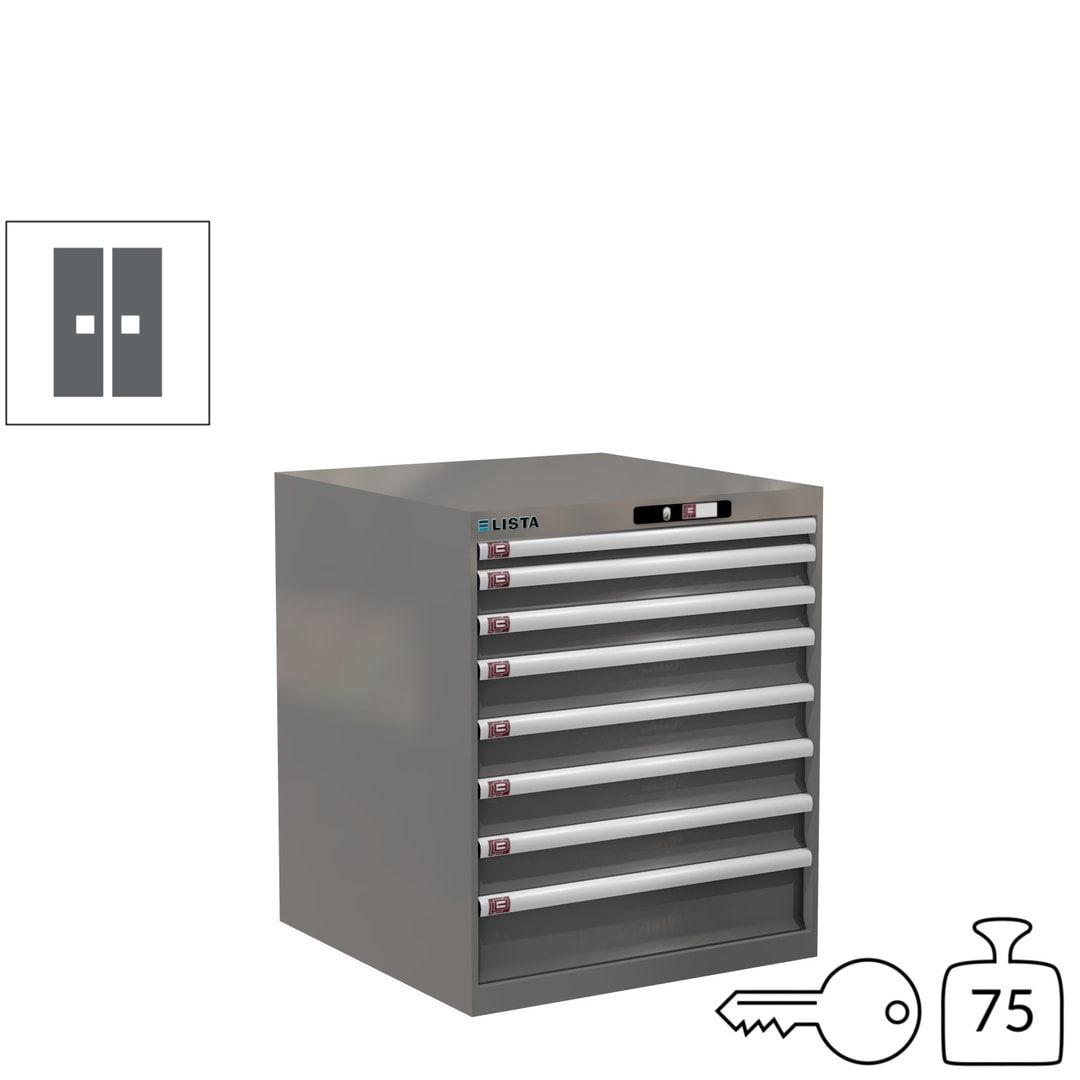Lista Schubladenschrank - 14.408.010 - 850x717x725 mm (HxBxT) - 8 Schubladen - 75 kg - Key Lock - lichtblau (RAL 5012)