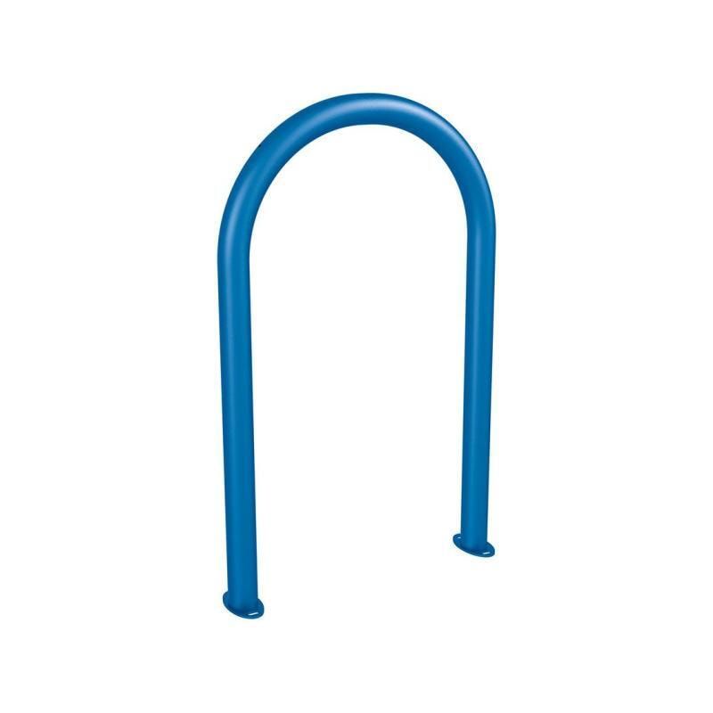 Fahrradbügel, Anlehnbügel, Büroklammerform, universell, Stahlrohr, auf Bodenplatten, 1.000 x 625 mm (HxB), beschichtet, Farbe wählbar