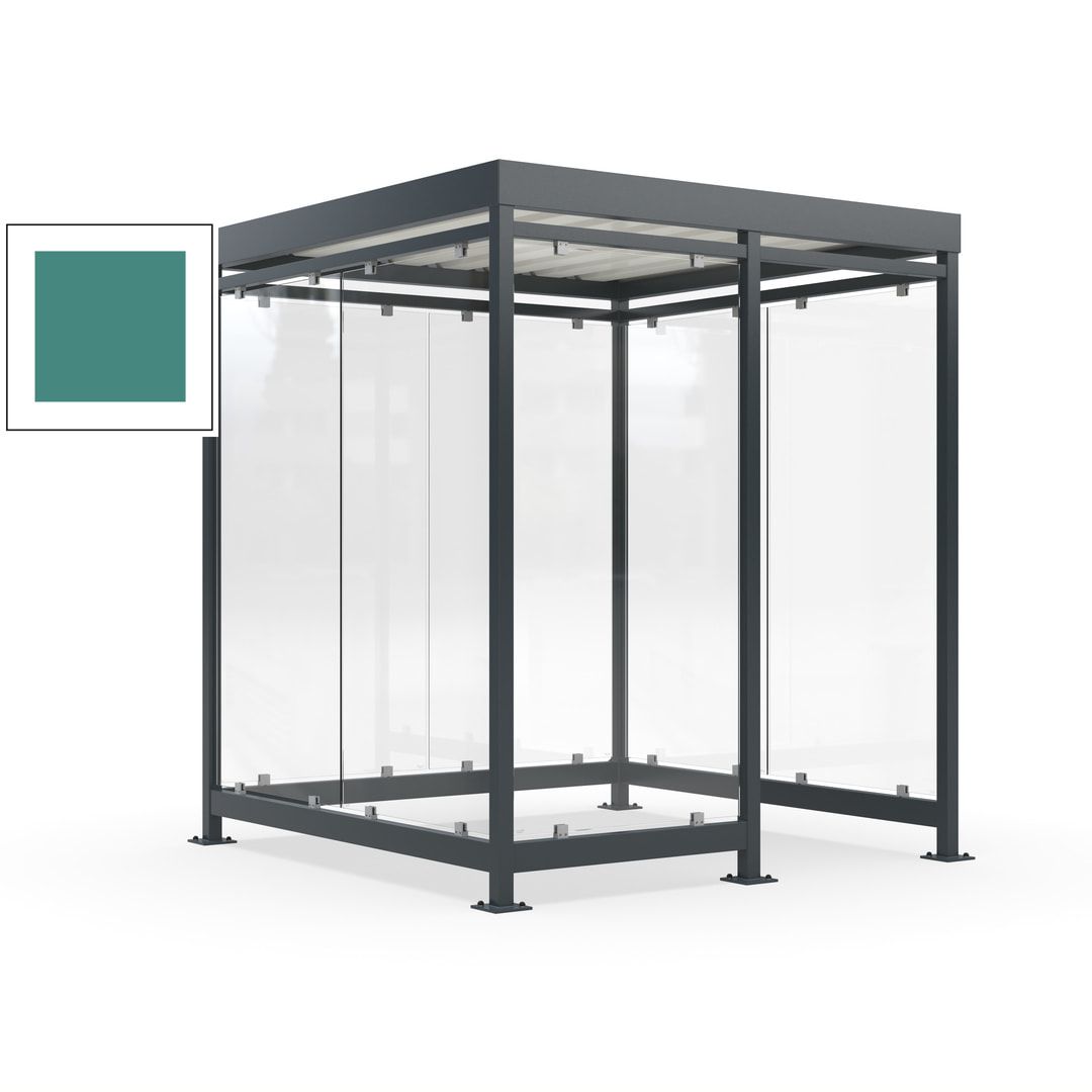 Raucherunterstand, Bushaltestelle, 7 Wände, 6-7 Personen, 2.510 x 2.165 x 2.165 mm (HxBxT), Farbe Achatgrau