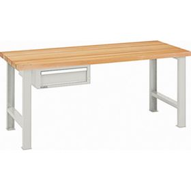 Werkbank - 0,6 t - (HxBxT) 840 x 1.500 x 750 mm - 1 Schublade - grau