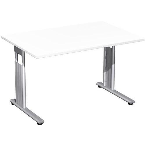 Schreibtisch - C-Fuß Flex - Bürotisch - höhenverstellbar - 820 x 1.200 x 800 mm (HxBxT) - Dekor Ahorn - Gestell silber