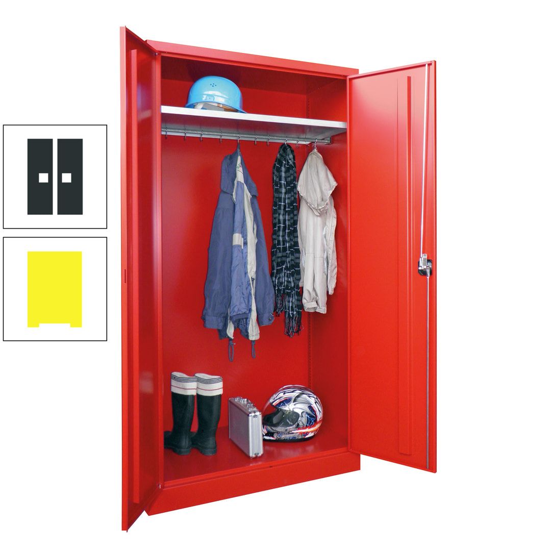 Garderobenschrank - 1.950x1.000x500 mm (HxBxT) - Hutboden, pulverbeschichtet - anthrazitgrau
