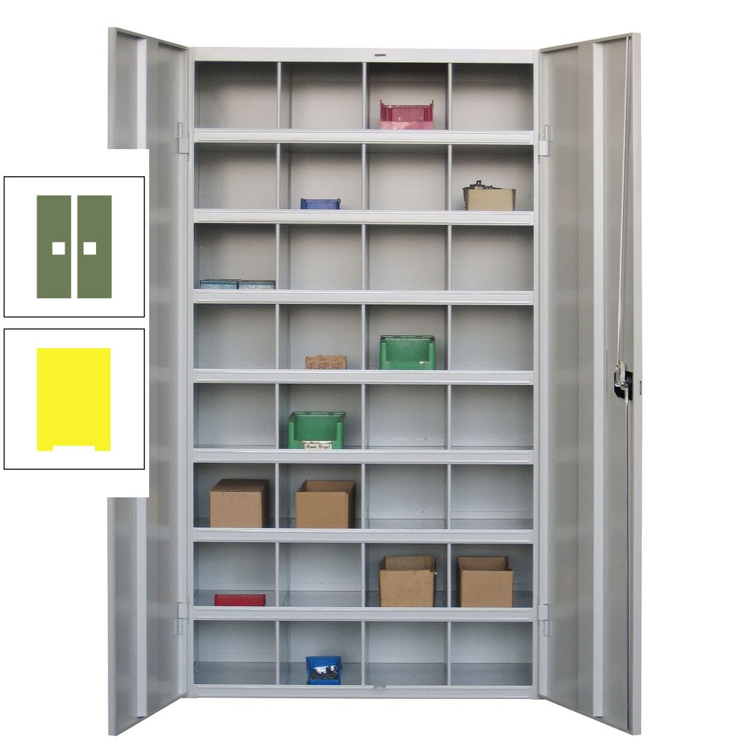 Fächerschrank - Sortierstation - Büroschrank - 32 Fächer - 1.800 x 1.000 x 530 mm (HxBxT) - Materialschrank - anthrazitgrau