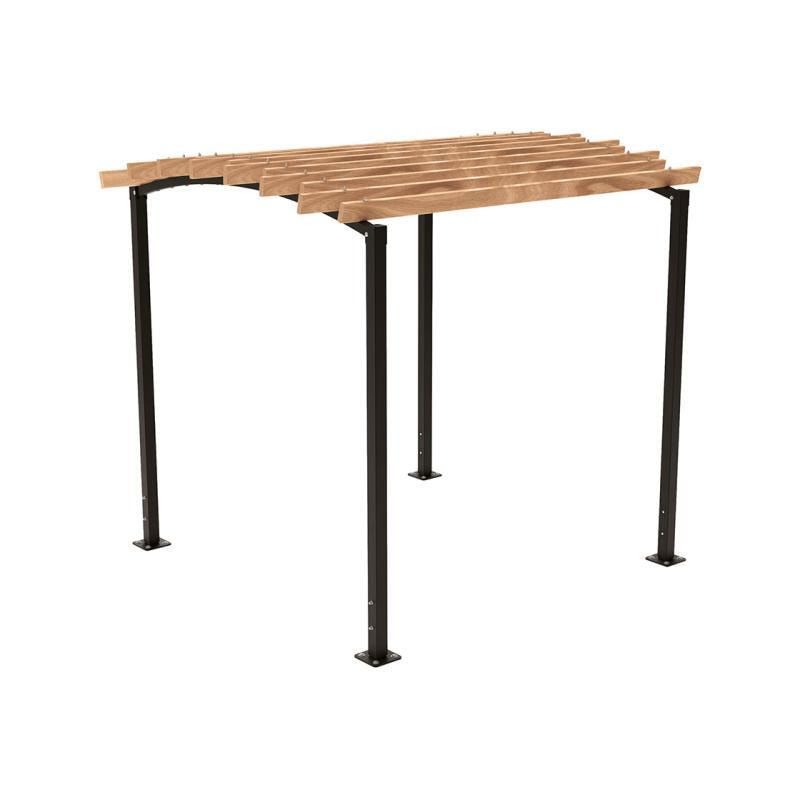 Pergola Grundmodell, Kiefer druckimprägniert Klasse 4, Stahlrohr 80x80 mm, 2.910 x 2.520 x 3.020 mm (HxBxT) fvz, beschichtet, Farbe Enzianblau