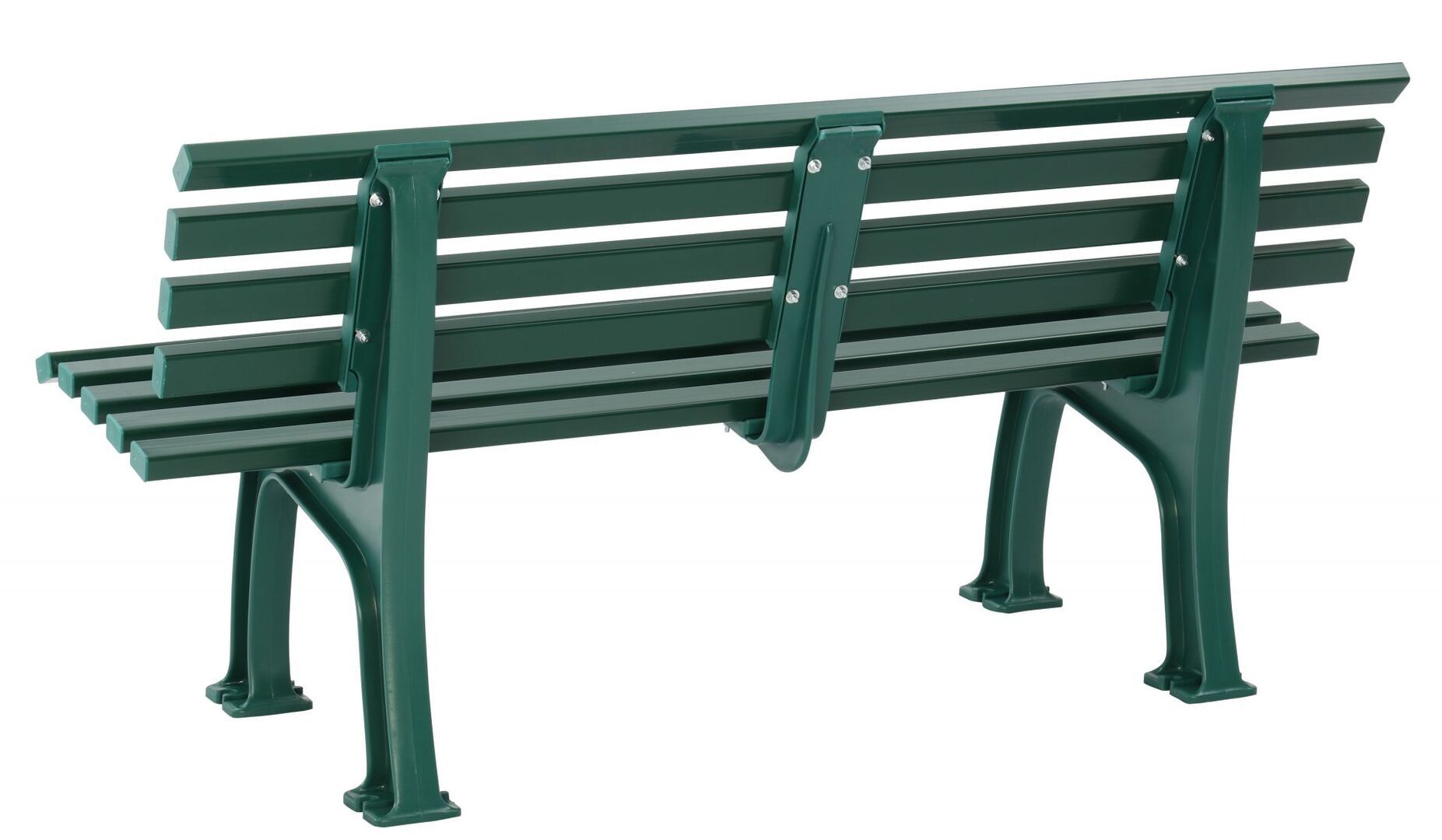 Parkbank, Gartenbank, 4-Sitzer, Kunststoff Sitzleisten, mit Rückenlehne, 740 x 2.000 x 540 mm (HxBxT), Farbe grün
