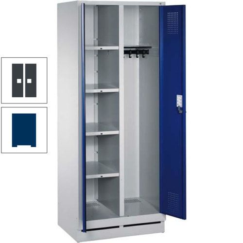 Mehrzweckschrank, Doppeltüren, Füße, 2 Abteile a 300 mm, Korpus anthrazitgrau, Tür anthrazitgrau, 1.800 x 600 x 500 mm (HxBxT)
