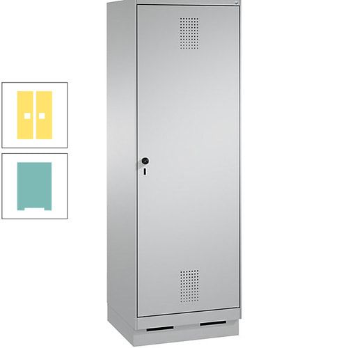 Doppel-Spind, Garderobenschrank, 1 Tür für 2 Abteile a 300 mm, Korpus anthrazitgrau, Türen anthrazitgrau, 1.800 x 600 x 500 mm (HxBxT)