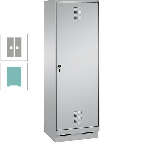 Doppel-Spind, Garderobenschrank, 1 Tür für 2 Abteile a 300 mm, Korpus anthrazitgrau, Türen anthrazitgrau, 1.800 x 600 x 500 mm (HxBxT)