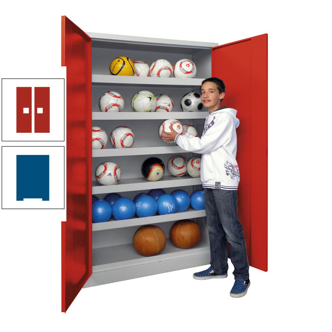 Ballschrank - Vollblechtüren - 5 Böden - 1.950x1.500x500 mm (HxBxT) - anthrazitgrau