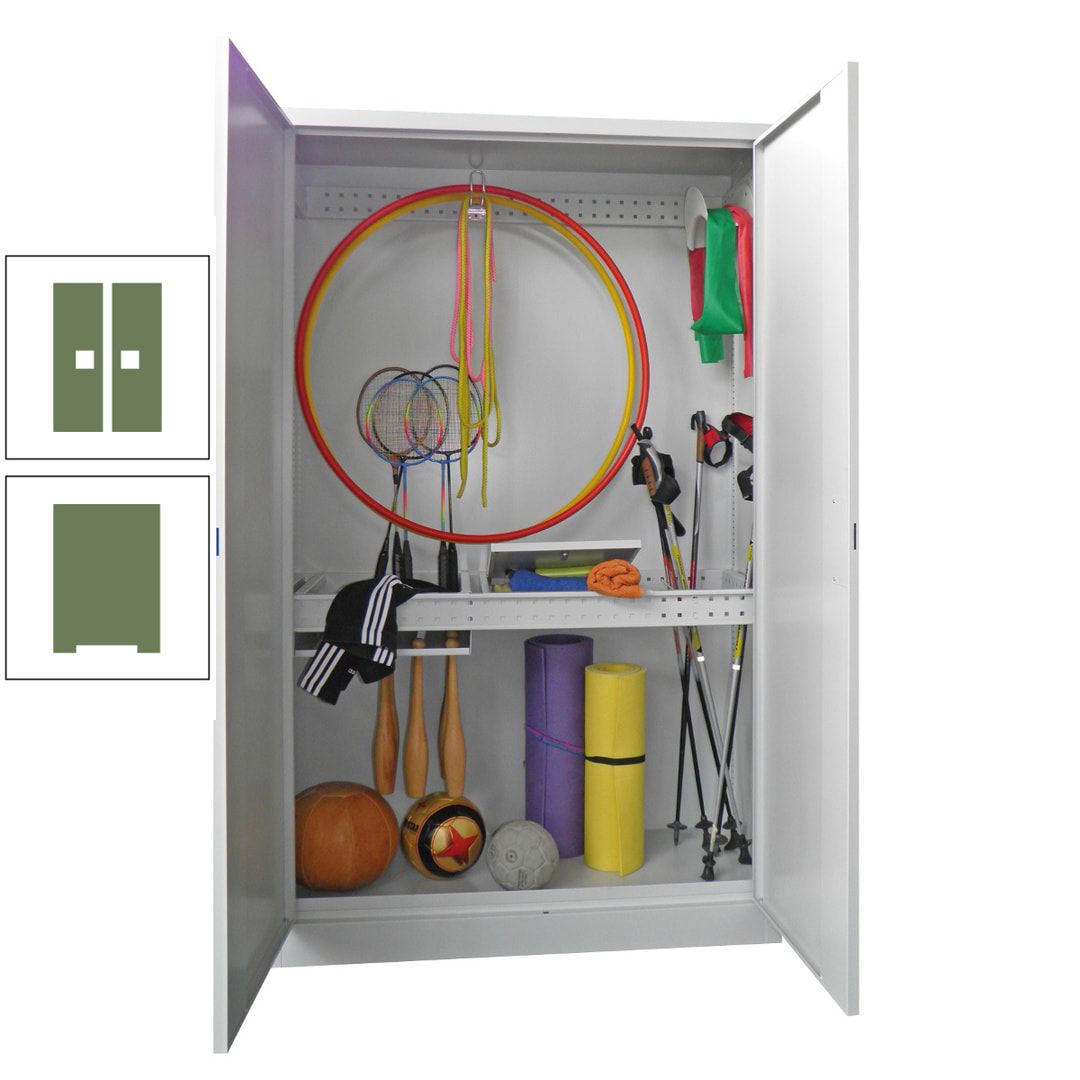 Sportschrank - Vollblechtüren - Variante 1 - 1.950x1.200x500 mm (HxBxT) - anthrazitgrau