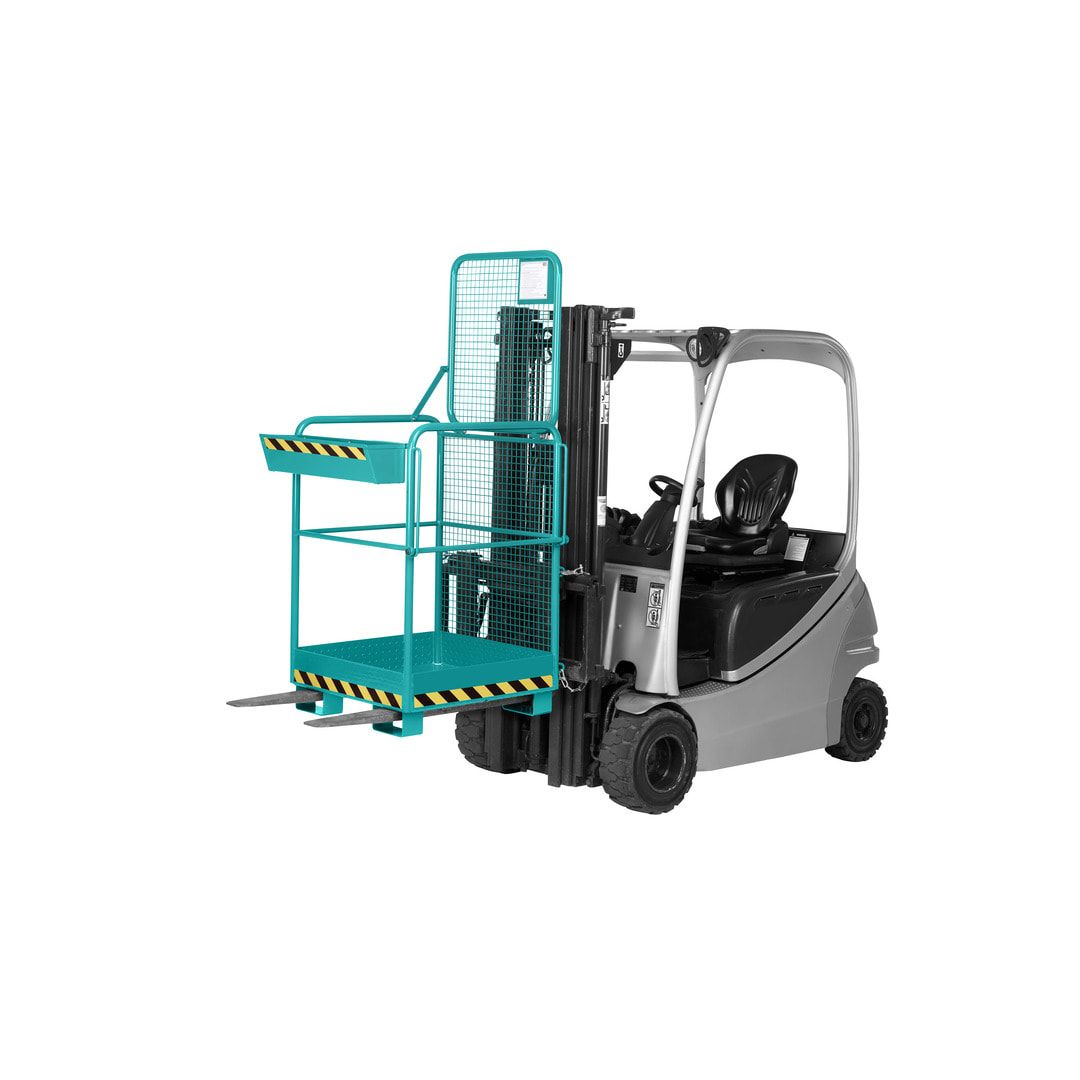 Arbeitsbühne für Stapler und Frontlader - Arbeitskorb - Montagebühne - Traglast 240 kg - 1.900 x 800 x 800 mm - anthrazitgrau