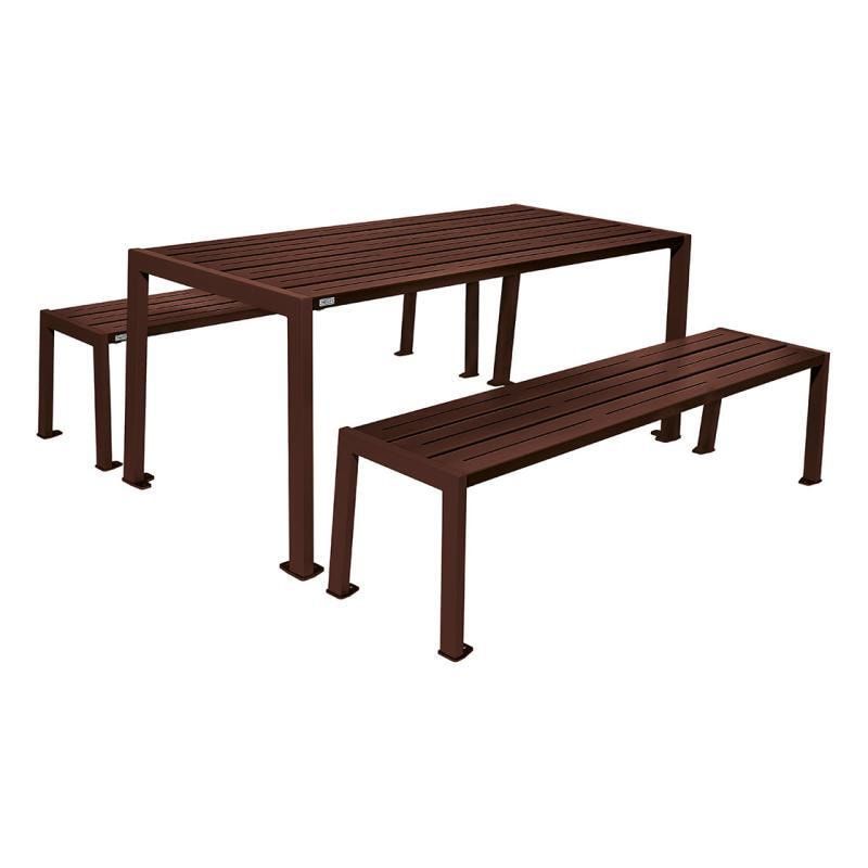 Sitzgarnitur aus Stahl - verzinkt und beschichtet - 750 x 1.800 x 798 mm (HxBxT) - Farbe enzianblau