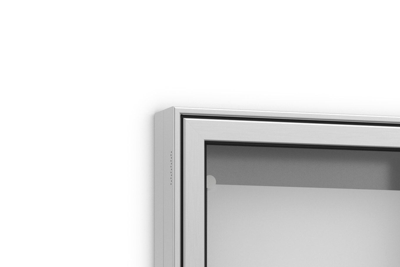Aluminium Schaukasten, Werbekasten, Außenbereich, Magnetrückwand, Ecken rund, Wandmontage, Ständermontage, Sicherheitsschloss, 1.060 x 2.000 mm (HxB)