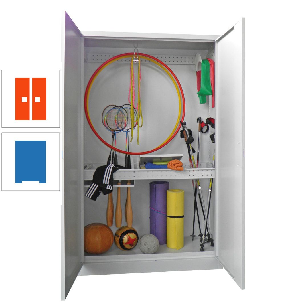 Sportschrank - Vollblechtüren - Variante 1 - 1.950x1.200x500 mm (HxBxT) - anthrazitgrau