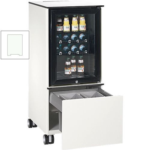 Kühlschrank Caddy, Konferenzboy, Minibar für Besprechungsraum, Servicewagen, 230 V, Abfallsammler, Farbe schwarzgrau, 1.157 x 500 x 600 mm (HxBxT)