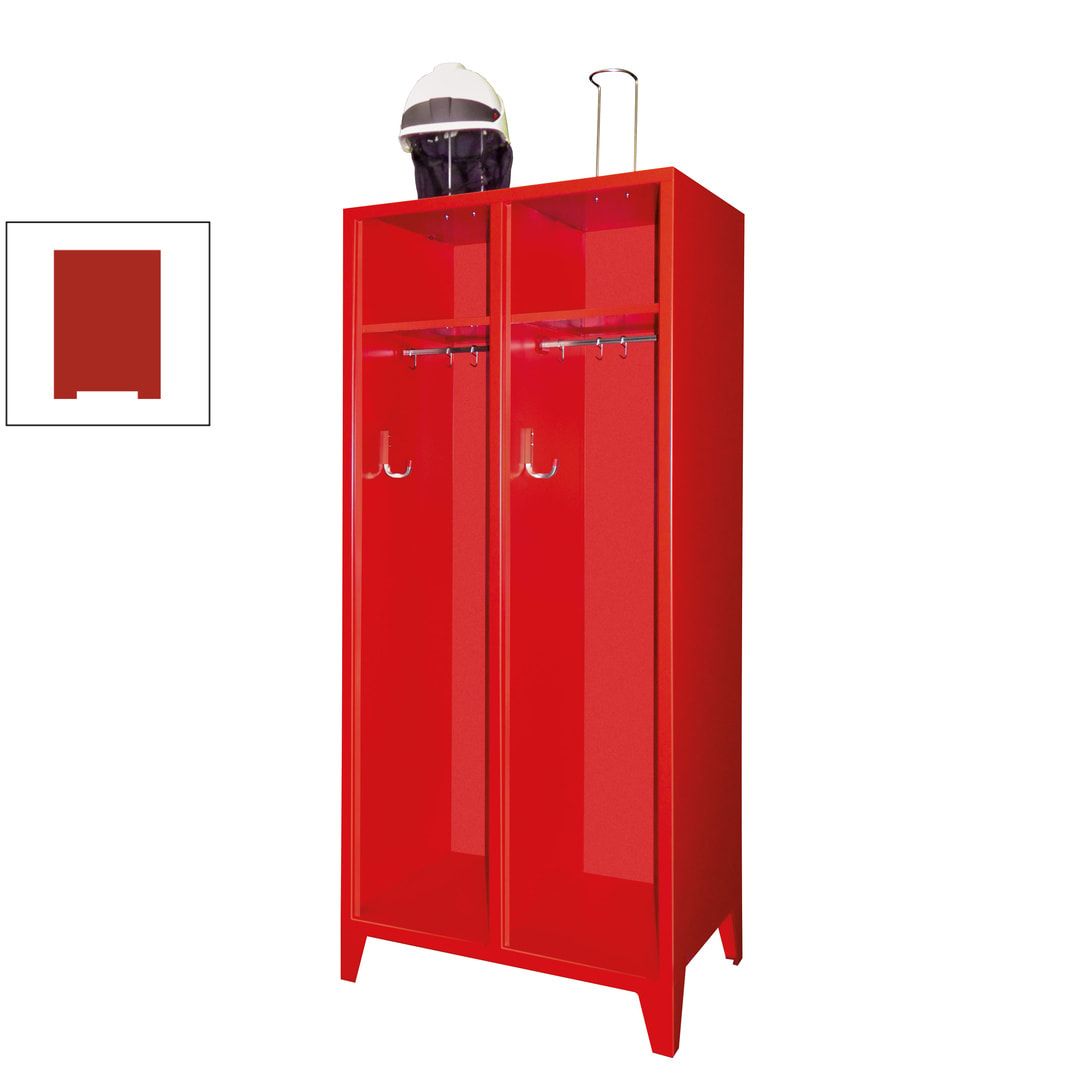 Feuerwehrschrank - 3 Abteile - offenes Ablagefach - 2.100 x 1.230 x 500 mm (HxBxT) - anthrazitgrau