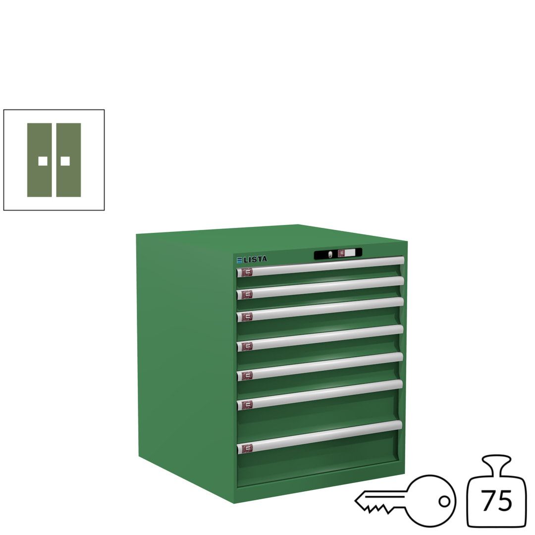 Lista Schubladenschrank - 14.409.010 - 850x717x725 mm (HxBxT) - 7 Schubladen - 75 kg - Key Lock - lichtblau (RAL 5012)