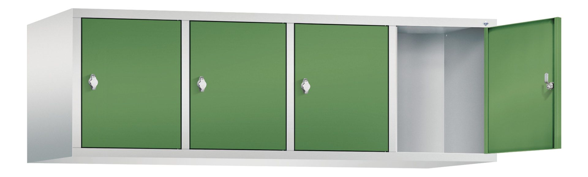 Aufsatzschrank für Spinde und Schließfachschränke, 4 Abteile, Korpus anthrazitgrau, Türen anthrazitgrau, 500 x 1.590 x 465 mm (HxBxT), Stahlschrank