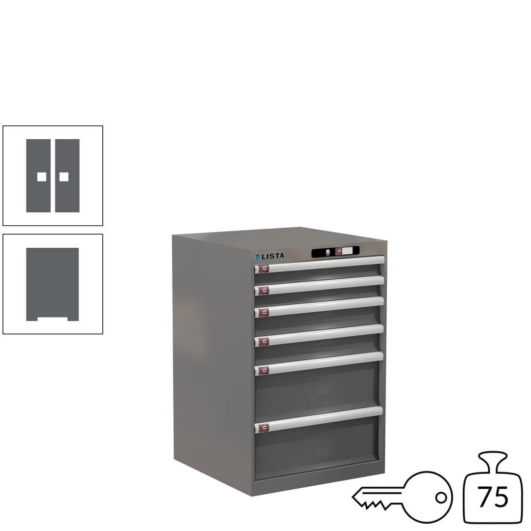 Lista Schubladenschrank - 14.258.010 - 850x564x572 mm (HxBxT) - 6 Schubladen - 75 kg - Key Lock - lichtblau (RAL 5012)
