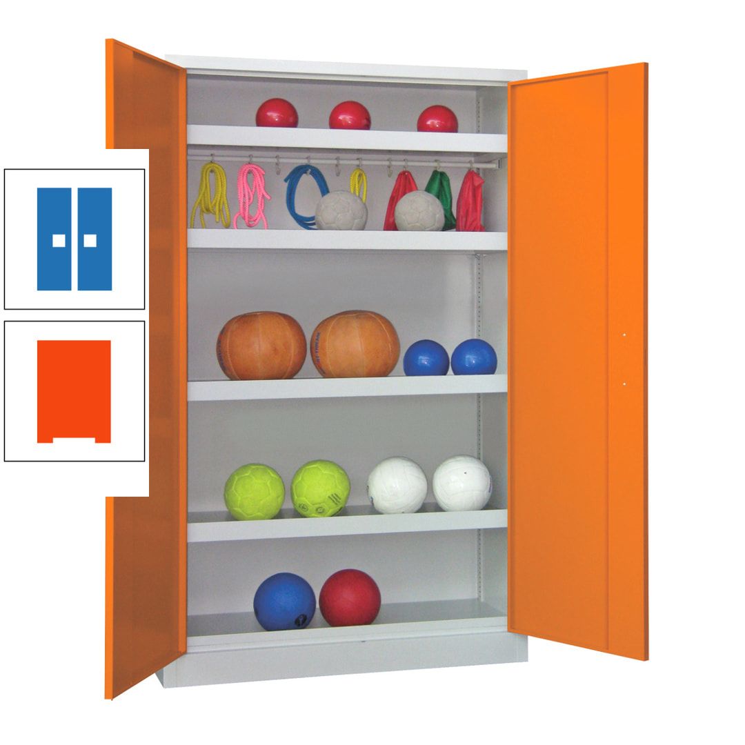 Ballschrank - Vollblechtüren - 4 Böden - 1 Hakenleiste - 1.950x1.200x500 mm (HxBxT) - anthrazitgrau