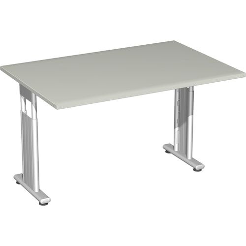 Schreibtisch - C-Fuß Flex - Bürotisch - höhenverstellbar - 820 x 1.200 x 800 mm (HxBxT) - Dekor Ahorn - Gestell silber