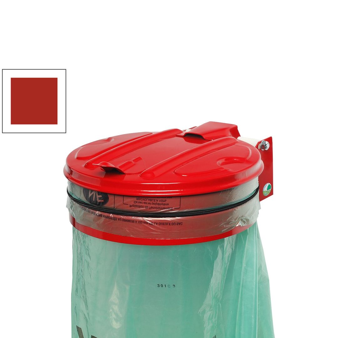 Müllsackhalter - Wandgerät mit Metall Deckel - für 120 l Säcke - 370 x 465 mm (BxT) - enzianblau