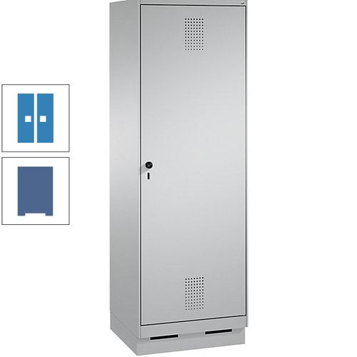 Doppel-Spind, Garderobenschrank, 1 Tür für 2 Abteile a 300 mm, Korpus anthrazitgrau, Türen anthrazitgrau, 1.800 x 600 x 500 mm (HxBxT)