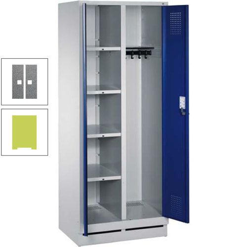 Mehrzweckschrank, Doppeltüren, Füße, 2 Abteile a 300 mm, Korpus anthrazitgrau, Tür anthrazitgrau, 1.800 x 600 x 500 mm (HxBxT)