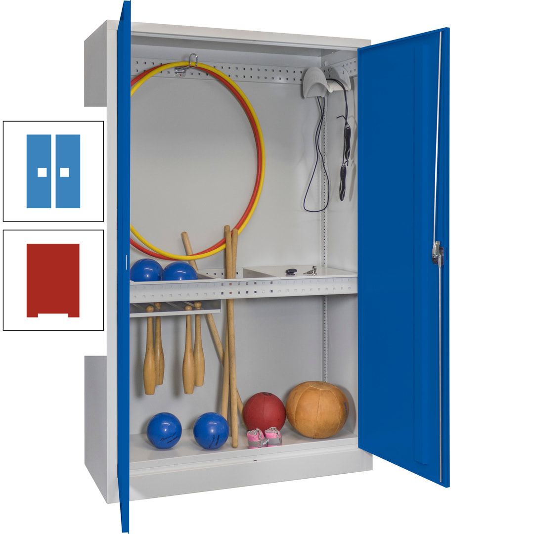 Sportschrank - Vollblechtüren - Variante 3 - 1.950x1.200x500 mm (HxBxT) - anthrazitgrau